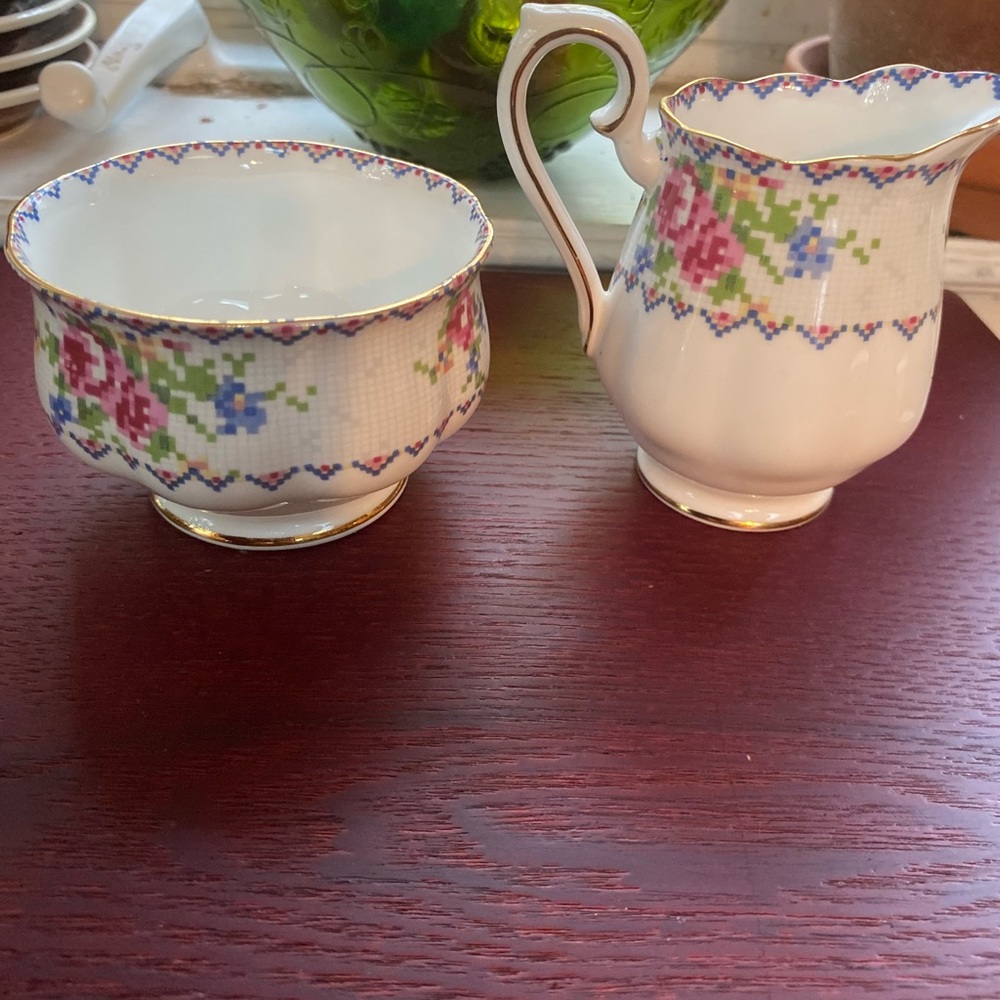 Royal Albert Petit Point Cream & Sugar